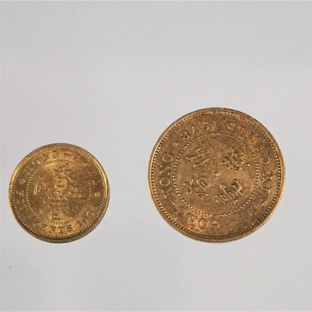 1948 - 1980 Hong Kong Coins Lot Of  10 Different Denominations Dollars And Cents